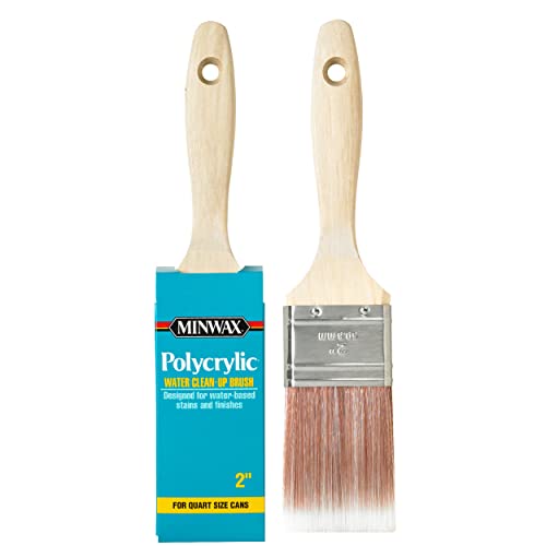 Minwax 427320008 Polycrylic Wood Stain Brush, 2”, White - size: 2 Inch