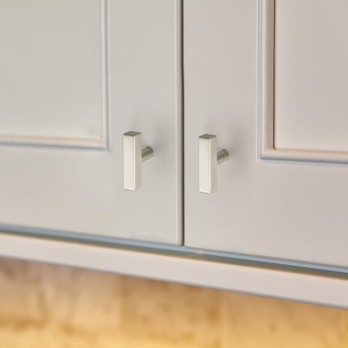 10 Pack Brushed Nickel Cabinet Knobs 2 In, Silver Square Bar Hardware - color: Brushed Nickel&square Bar