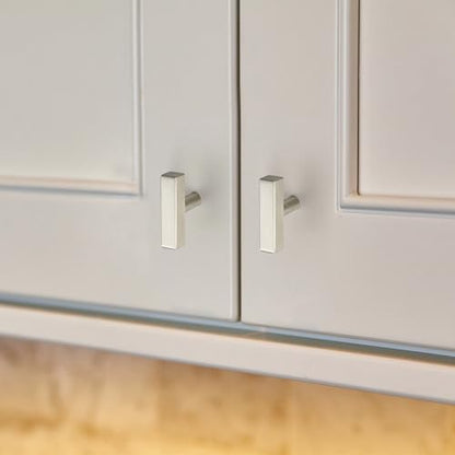 10 Pack Brushed Nickel Cabinet Knobs 2 In, Silver Square Bar Hardware - color: Brushed Nickel&square Bar