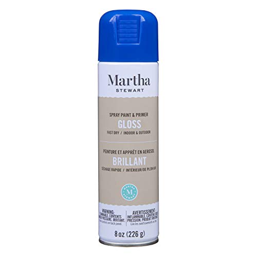 MARTHA STEWART Paint & Primer 8oz Spray Paint, Gloss Indigo (42911) - color: Gloss Indigo