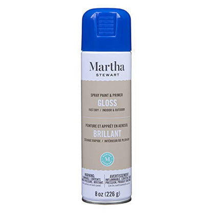 MARTHA STEWART Paint & Primer 8oz Spray Paint, Gloss Indigo (42911) - color: Gloss Indigo