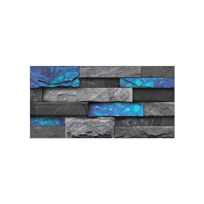Alwayspon 12Pcs 12x6inch Peel&Stick Wall Sticker Vinly Wallpaper, Waterproof Backsplash for Kitchen Bathroom, Self-Adhesive Tile Transfers Decal Stick on Tiles with Blue Stone Brick Effect - color: Fg-l07, size: 12 Pcs
