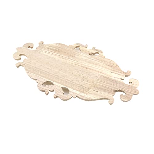 Antrader Wood Carved Onlays Appliques,Oval Shaped Unpainted, 10.24x5.91in - style: Style 3