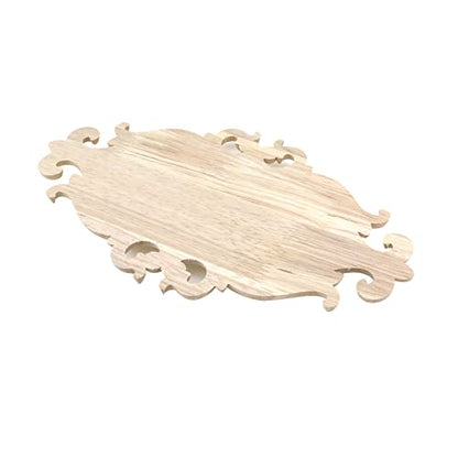 Antrader Wood Carved Onlays Appliques,Oval Shaped Unpainted, 10.24x5.91in - style: Style 3