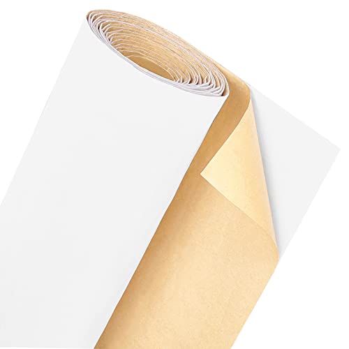 BENECREAT 157x9.8inch White Self Adhesive Velvet Flock Liner Velvet Fabric for Jewelry Drawer Craft Fabric Upholstery Peel Sticker(0.8mm Thick) - color: White, size: 9.8"W x 157"L