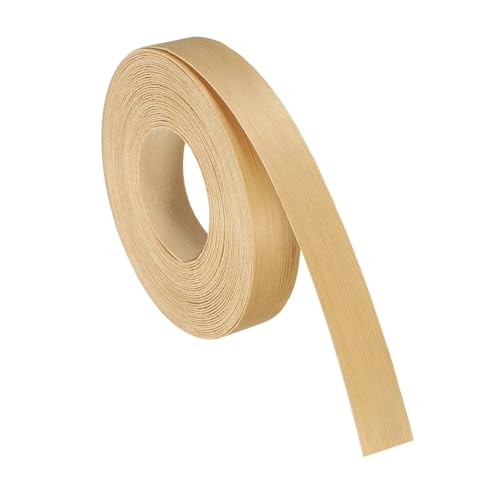 uxcell 3/4 Inch x 26ft Wood Veneer Edge Banding, Pre-Glued Flexible Pine Edging Strips, Iron on with Hot Melt Adhesive Wood Tape for Cabinet Repair and Furniture Restoration - size: 3/4 Inch x 26ft