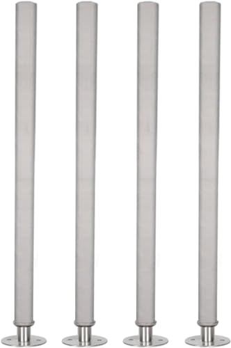 24" Galvanized Steel Table Legs, Set of 4, Flanged Feet - size: 24" Legs 4 Pack