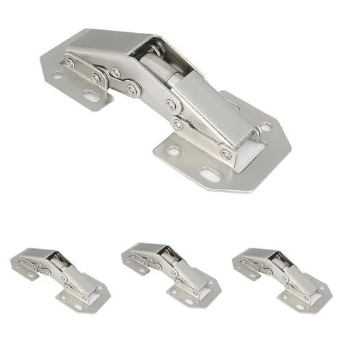 4-Pack Hidden Hinges for Cabinet Doors Frameless Cabinet Hinges Concealed Surface Mount Cabinet Hinges - size: 4 Pack