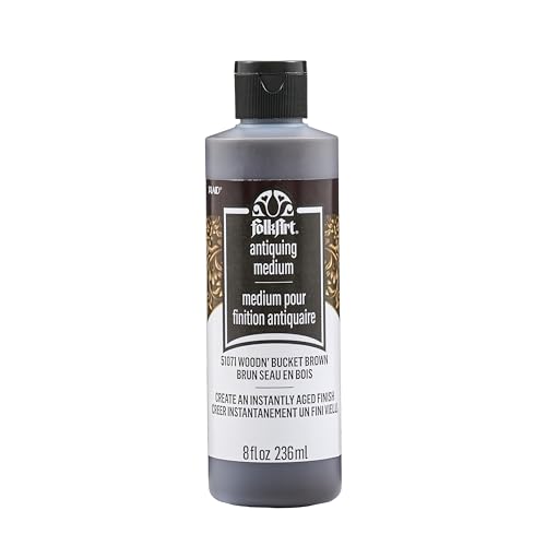 FolkArt Antiquing Medium, 8 fl oz, Woodn' Bucket Brown, Perfect for DIY Arts and Crafts Projects, 51071