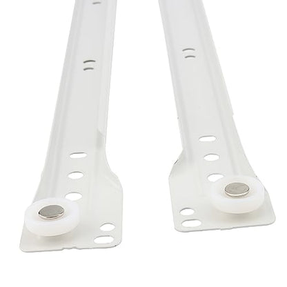 MOUYAT 6 Pairs 12 Inch Bottom Mount Drawer Slide, Heavy Duty Drawer Rails with Mounting Screws, Replace Drawer Track Hardware, Fits Bottom/Side-Mounted Drawer, White - size: 12 Inch White