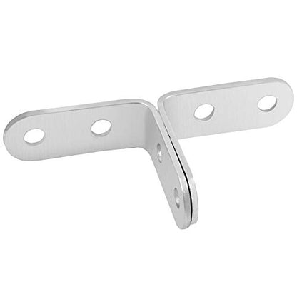ZOENHOU 50PCS 40 x 40 mm L Shaped Brackets, Stainless Steel Corner Braces with 200 Screws, 90 Degree Right Angle Brackets for Heavy Duty Fastener Connector for Wall Hanging Furniture Repair - size: 50PCS 40 x 40mm Silver