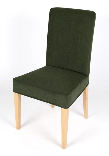 Henriksdal Chair Cover Solid Color Durable Heavy Weight Chenille Fabric Slipcover for Henriksdal Dining Chair (Army Green, Single) - color: Army Green