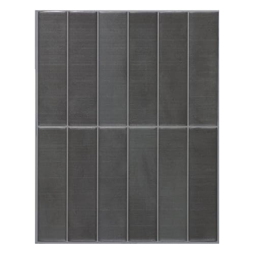 Smart Tiles Peel and Stick backsplash, Stacked Smoke Gray, 11.43"x9" - color: Smoke Gray