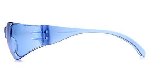 Pyramex Intruder Safety Eyewear Clear Frame Full Foam Padding Clear Anti-Fog Lens - color: Infinity Blue Lens/ Infinity Blue Frame, style: Standard