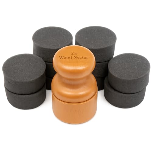 Z’s Wood Wax Applicator | Premium Wooden Handle with 10 Reusable Replaceable Sponge Heads – Clean, Even Application for Cutting Boards, Furniture & Wood Oil Care