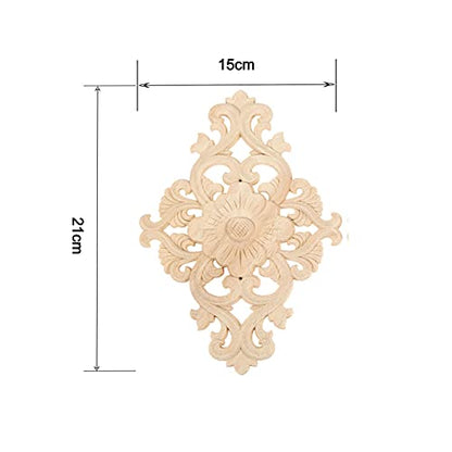 1Pc Wood Carved Appliques Onlays Center Carving Decals for Furniture - color: 1-pack, size: 21x15cm/8.27"x5.9"