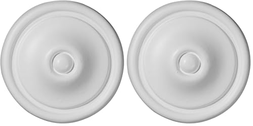 Ekena Millwork ROS04X04MA Maria Round Rosette, 4 3/4"OD x 1 1/4"P, Primed (Pack of 2) - size: 1 Count (Pack of 2)