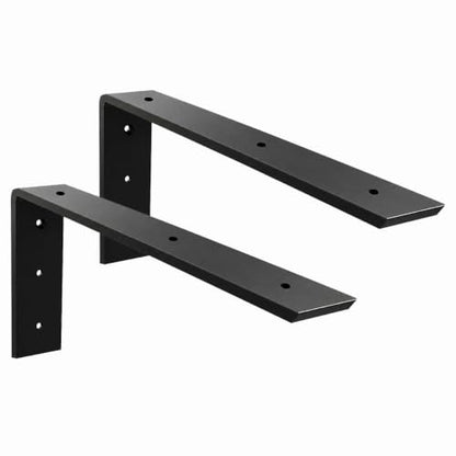 WINKER Countertop Support Bracket 2 Pack Heavy Duty 3/8" Thick Hidden L Shelf Bracket 18" x 8" x 2.5" Metal Corbels for Quartz/Granite/Wood/Concrete/Laminate Countertops, Black - size: 18″x8″x2.5″-3/8" thick, style: Black-2Pack