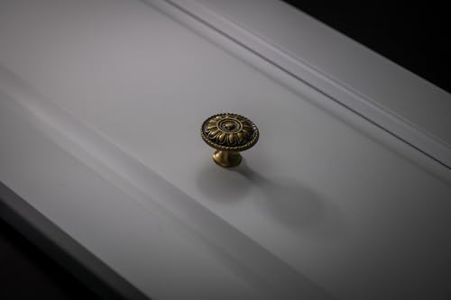 trust4care 4-Pack Antique Brass Kitchen Cabinet Knobs Vintage Drawer Pulls