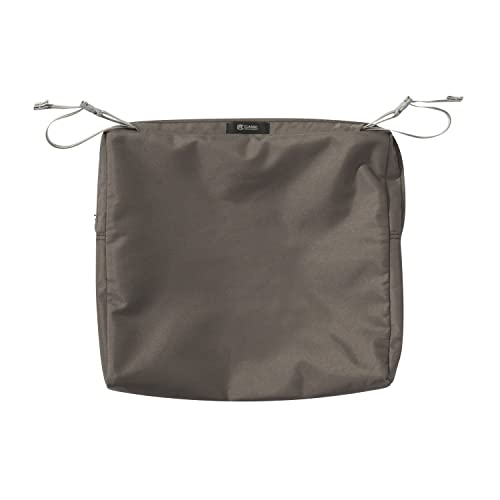 Classic Accessories Ravenna Seat Cushion, 17" W x 15" D x 2" Thick, Dark Taupe - color: Dark Taupe, size: 17"W x 15"D x 2"Thick