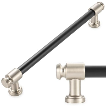 KOOFIZO 10 Pack 7-1/2 in Black & Nickel Cabinet Pull, Drawer Handles P11 - color: Black + Brushed Nickel, size: 7-1/2" CC