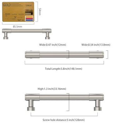 Amerdeco 10 Pack Brushed Satin Nickel Cabinet Pulls 5 Inch(128mm) Hole Center Drawer Pulls Cabinet Hardware Kitchen Cabinet Handles for Bathroom ZH0075 - color: Brushed Satin Nickel, size: 5"/128MM Hole Center