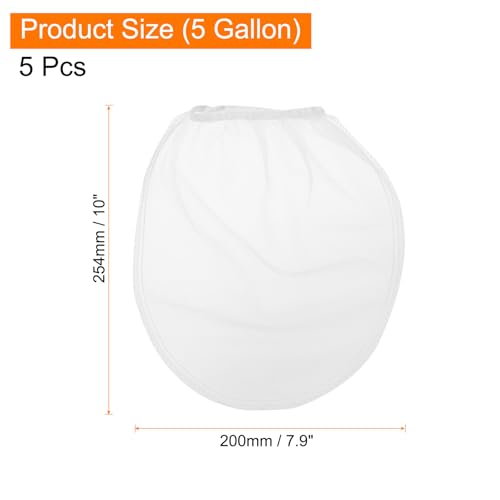 HARFINGTON Paint Strainer Bags 5Gallon 10"x7.9" Nylon Strainer, 5Pcs - size: 10"x7.9"