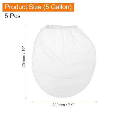 HARFINGTON Paint Strainer Bags 5Gallon 10"x7.9" Nylon Strainer, 5Pcs - size: 10"x7.9"