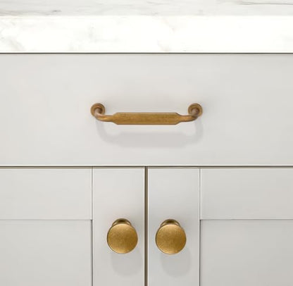 10 Pack Antique Brass Cabinet Pulls 3.75 Inch(96mm) Kitchen Cabinet Handles Solid Zinc Alloy Cabinet Hardware Drawer Pulls - color: Antique Brass, size: 3.75" Hole Center
