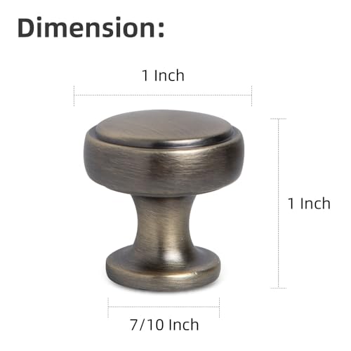 Brushed Bronze Solid Alloy Cabinet Knob 10 Pack Round Knurled Cabinet Handle Hardware Drawer Pulls (4, Champagne Bronze) - color: Champagne Bronze