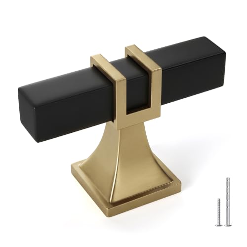 25 Pack Black and Champagne Bronze Cabinet Knobs Kitchen Handles - color: Black & Champagne Bronze, size: Single Hole Knob