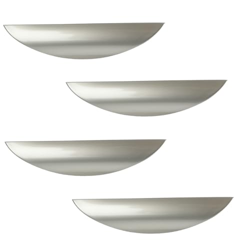 Primst 4 Pack Brushed Nickel Cabinet Pulls, Half moon Drawer Handles Silver Cabinet Handles, Drawer Pulls, Kitchen Cupboard Handle, Cabinet Hardware 3-3/4in Hole Center - color: Silver, size: L-4PCS