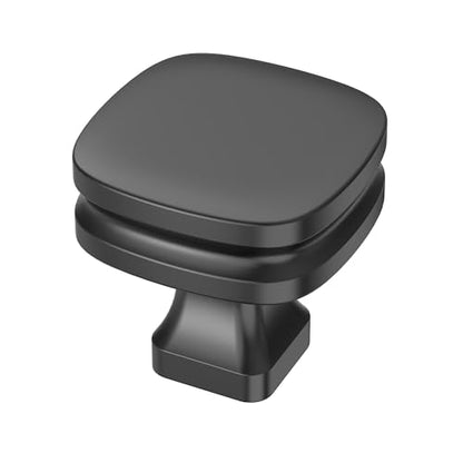 Alzassbg Matte Black Square Cabinet Knobs 10 Pack, AL0003MB - color: Matte Black, size: Single Hole Knobs