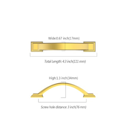 Asidrama 10 Pack 3 Inch(76mm) Vibrant Brushed Moderne Brass Cabinet Pulls Heavy-Duty Solid Kitchen Cabinet Handles Drawer Hardware for Bathrooms Cabinets 3150 - color: Vibrant Brushed Moderne Brass, size: 3" Hole Center(76mm), style: 10 Pack