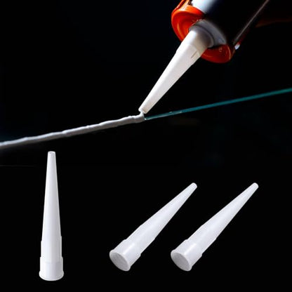 NEWHOOK 30Pc Caulk Extender Nozzle 4" Plastic Tips for Sausage Gun