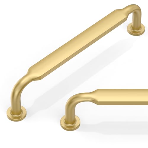 10 Pack Brushed Gold Cabinet Pulls 5 Inch(128mm) Kitchen Cabinet Handles Cabinet Hardware for Drawer Pulls - color: Brushed Gold, size: 5" Hole Center