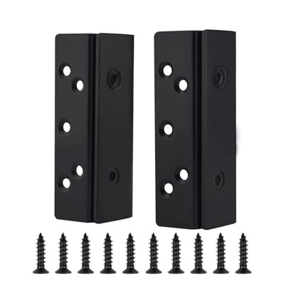 Bed Frame Bed Post Double Hook Slot Bracket, Bed Rail Hardware Attachment Brackets for Wooden Bed Frame-Set of 2