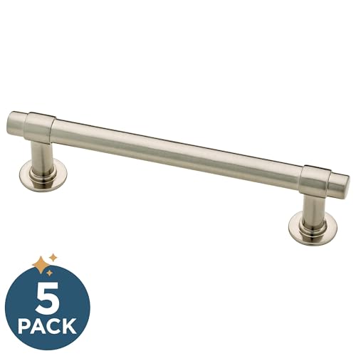 Franklin Brass Francisco (5-Pack) Cabinet Handles 4" Hole Center Pulls | Satin Nickel Hardware Kitchen Door, Drawers, Dressers, Furniture P29617Z-SNA-B - color: Satin Nickel Antimicrobial, size: 4" (102mm)