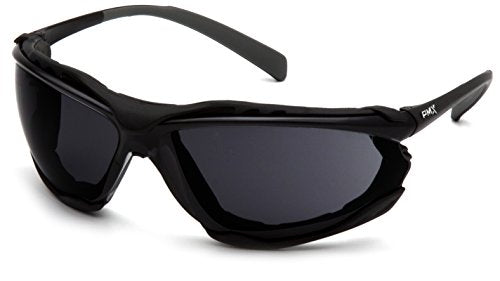 Pyramex Proximity Safety Glasses Eye Protection, Amber H2X Anti-Fog - color: Dark Gray H2max Anti-fog Lens/ Black Frame
