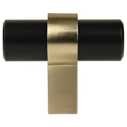 Design House Emery Cabinet Knob, Matte Black, Satin Gold - color: Matte Black/Satin Gold, size: One-Size Knob 5-Pack, style: Emery