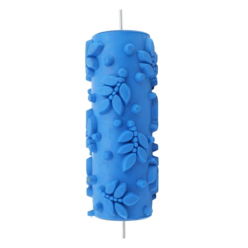 HEEPDD Drywall Texture Paint Roller, Reusable Decorative Embossing Tool for Wall Furniture Rubber Blue 15cm 1 Pack - size: 110Y