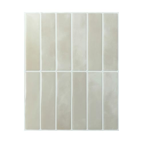 Backsplash Tile Peel and Stick, 11.42'' x 9'', Beige - color: Beige
