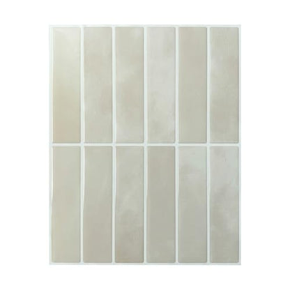 Backsplash Tile Peel and Stick, 11.42'' x 9'', Beige - color: Beige