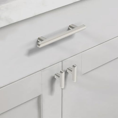 Asidrama 10 Pack 3.75 Inch(96mm) Brushed Satin Nickel Kitchen Cabinet Handles, Cabinet Pulls Kitchen Cabinet Hardware for Cupboard Drawer Pulls - color: Brushed Satin Nickel, size: 3.75" Hole Center, style: 10 Pack