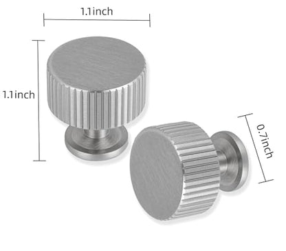 10-Pack 1-1/8 Inch Knob Brushed Satin Nickel Cabinet Pulls Solid Heavy Duty Cabinet Pull is Suitable for Drawers Dressers Handles Kitchens Bathroom cabinets - color: Brushed Satin Nickel, size: 1-1/8 Inch(28mm) Diameter