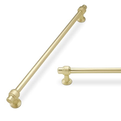 10 Pack 12-3/5 inch(320mm) Brushed Brass Kitchen Cabinet Handles Cabinet Pulls Gold Drawer Pulls Kitchen Cabinet Hardware Handles Dresser Handles - color: Brushed Brass, size: 12-3/5" Hole Center（320mm）