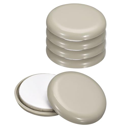 uxcell Furniture Sliders, 16Pcs 1 7/9" - Plastic Self-Adhesive Round Sliding Pads, Chair Glides for Carpeted Tile Vinyl Hardwood Floors (Grey) - size: 1 7/9"
