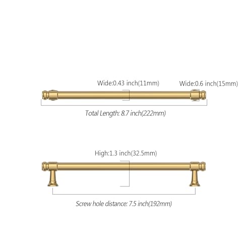 Asidrama 10 Pack 7.5 Inch Champagne Bronze Kitchen Cabinet Handles - color: Champagne Bronze, size: 7.5" Hole Center(192mm)