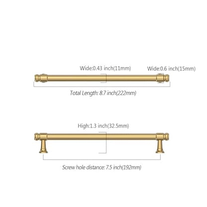 Asidrama 10 Pack 7.5 Inch Champagne Bronze Kitchen Cabinet Handles - color: Champagne Bronze, size: 7.5" Hole Center(192mm)