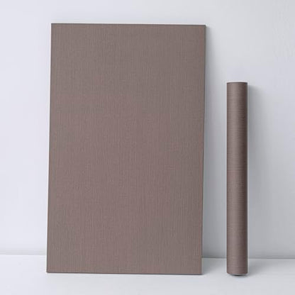 Haimin Fabric Wallpaper 24" x 393" Peel and Stick Textured Contact Paper - color: Brown